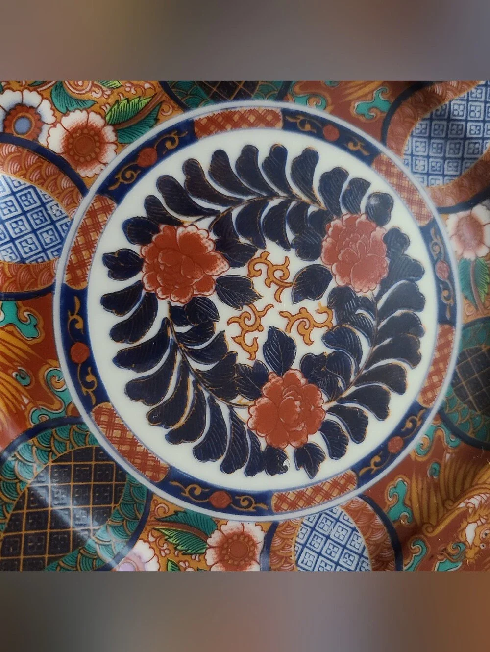 Vintage Saji Japanese Imari Octagonal Dinner Plates - Set of 4 - Fine China 9.5